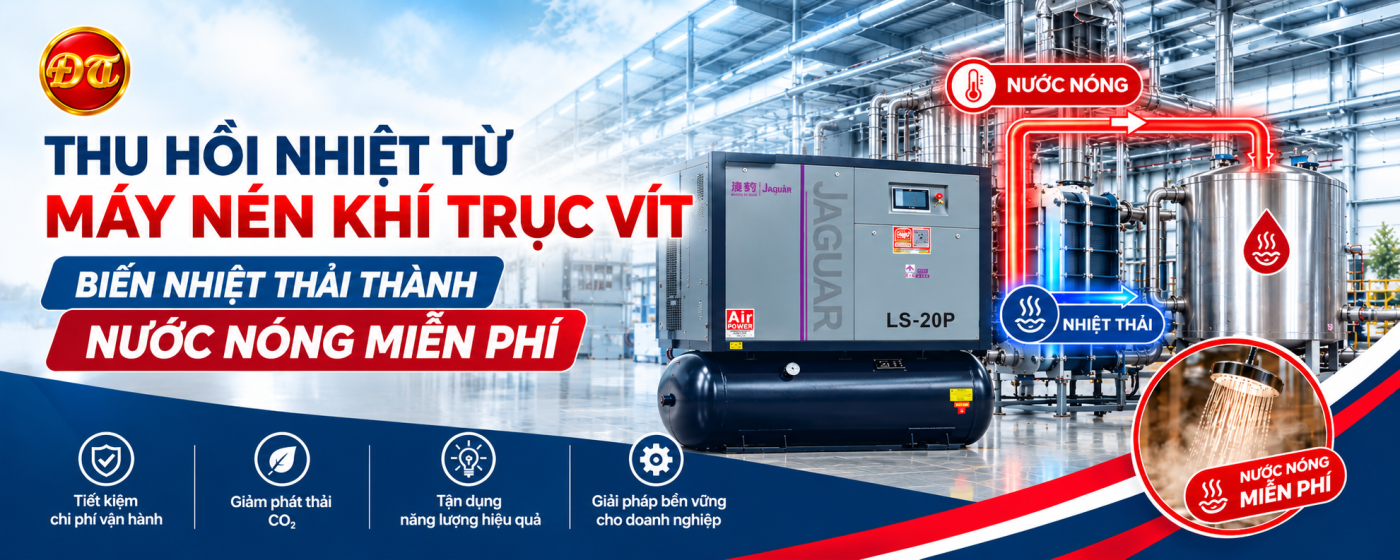 Thu Hồi Nhiệt Từ Máy Nén Khí Trục Vít: Biến Nhiệt Thải Thành Nước Nóng Miễn Phí